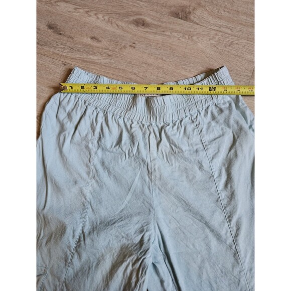 Alice + Olivia Size Small Blue Linen Viscose High Waisted Cargo Jogger Pants - Picture 3 of 8